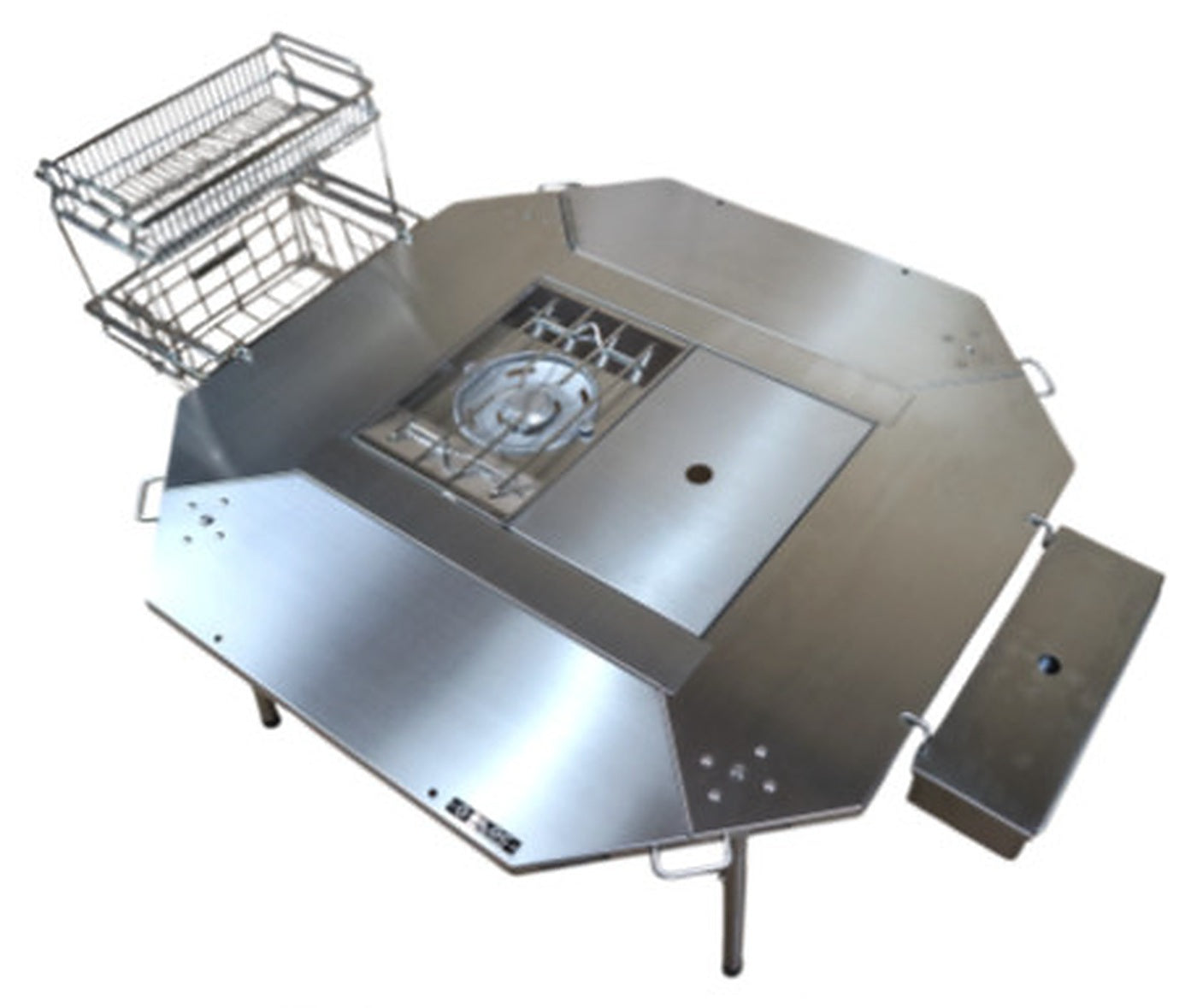 Top plate fitted into a Biloc Octa table, closing an open slot beside the burner bay.