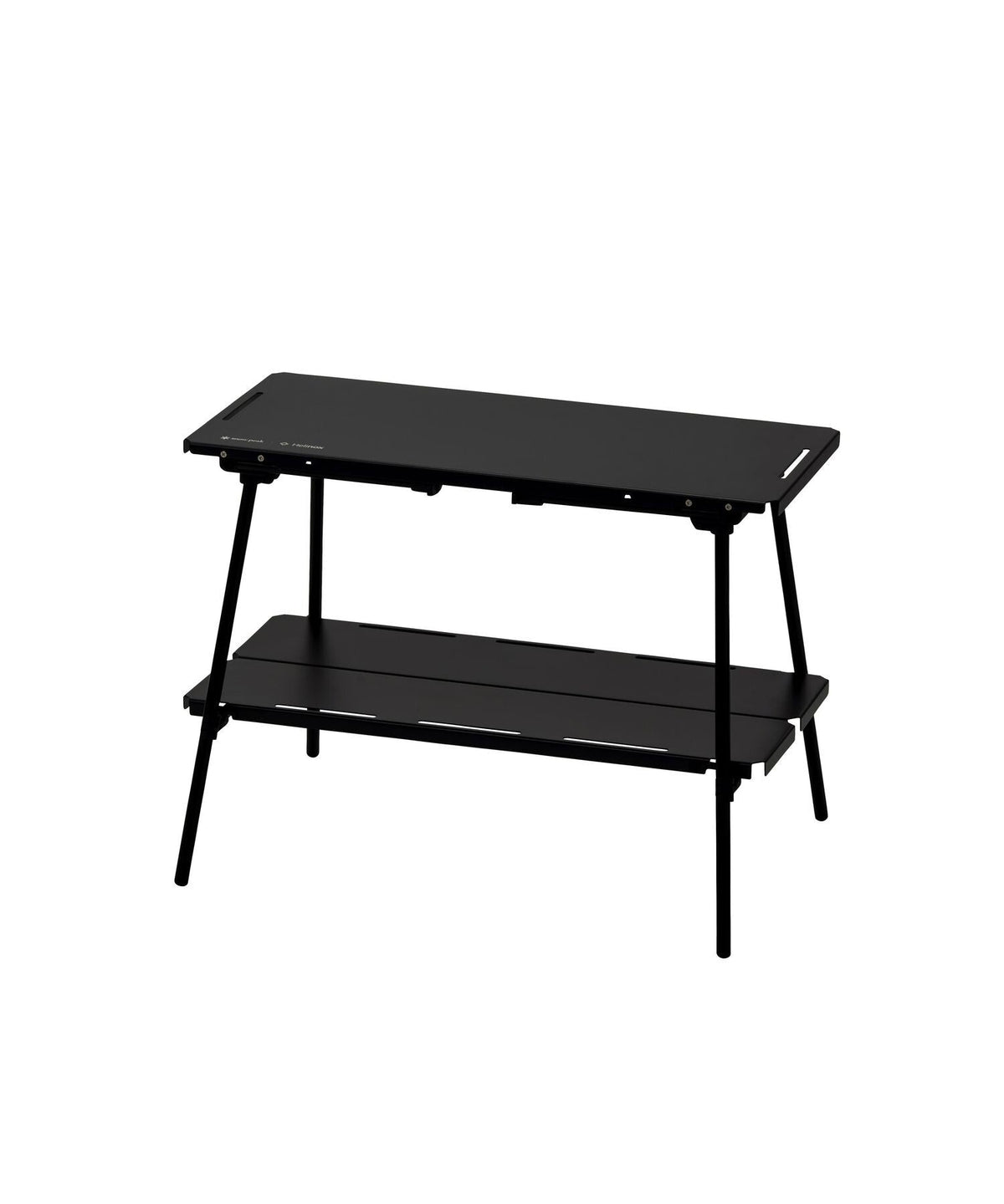 Noga Table, Black, Shelf Mode with the plates mounted on the legs
