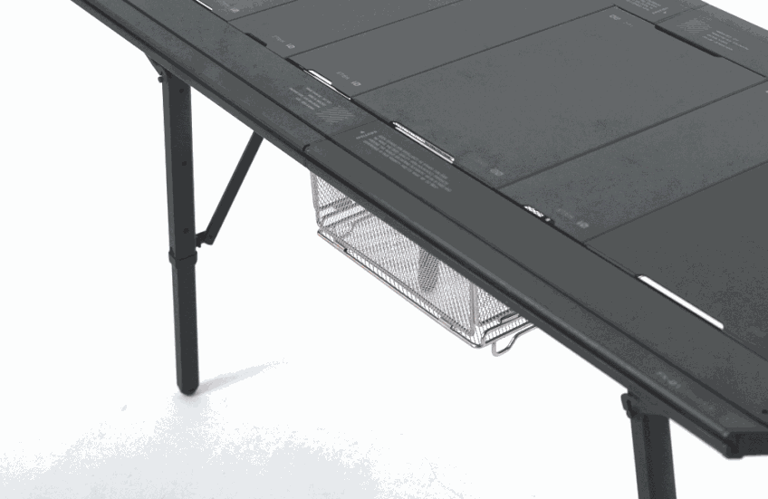 BUENOFE IGT Rail Frame 1.5 animation showing the tray being pulled out from under the tabletop like a drawer