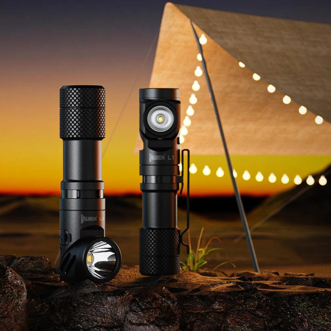 L1 2000 Lumens Flashlight - Dual Light Sources Flashlight with 180? Rotating Head