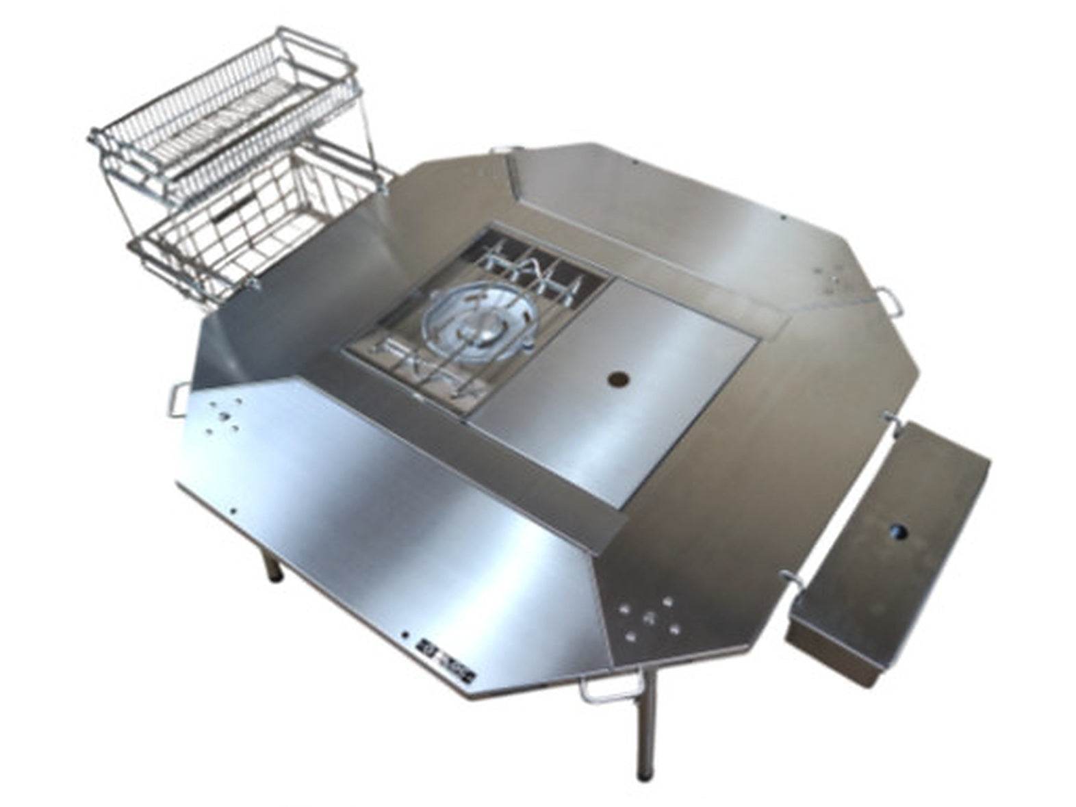 Top plate fitted into a Biloc Octa table, closing an open slot beside the burner bay.