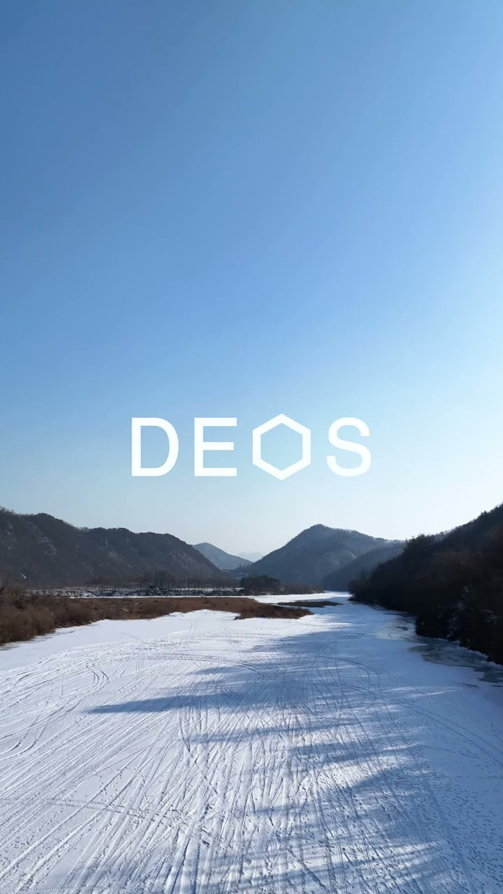 DEOS comforter standing in a winter field