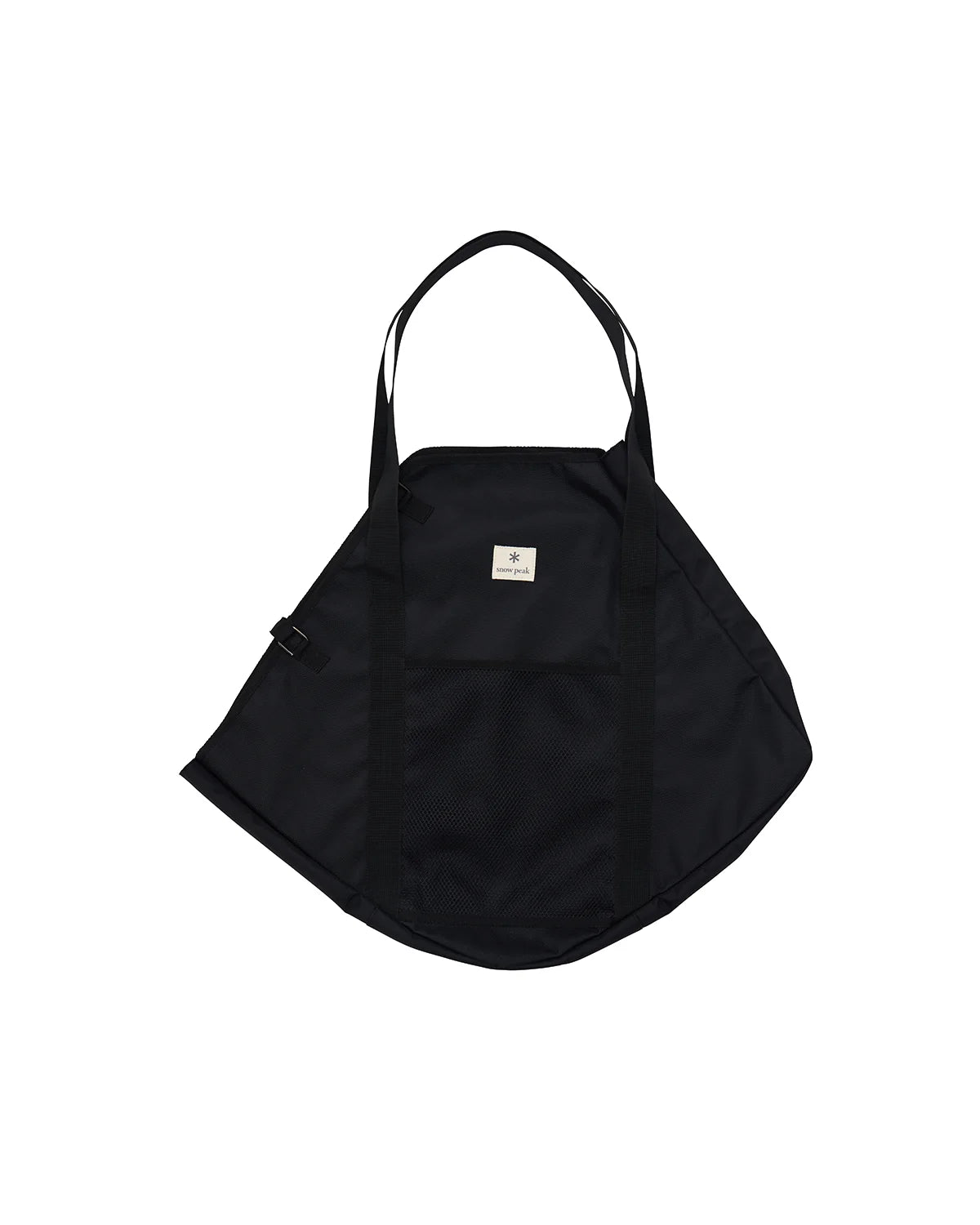 Fireplace Bag L, black fan-shaped carry case with a top handle