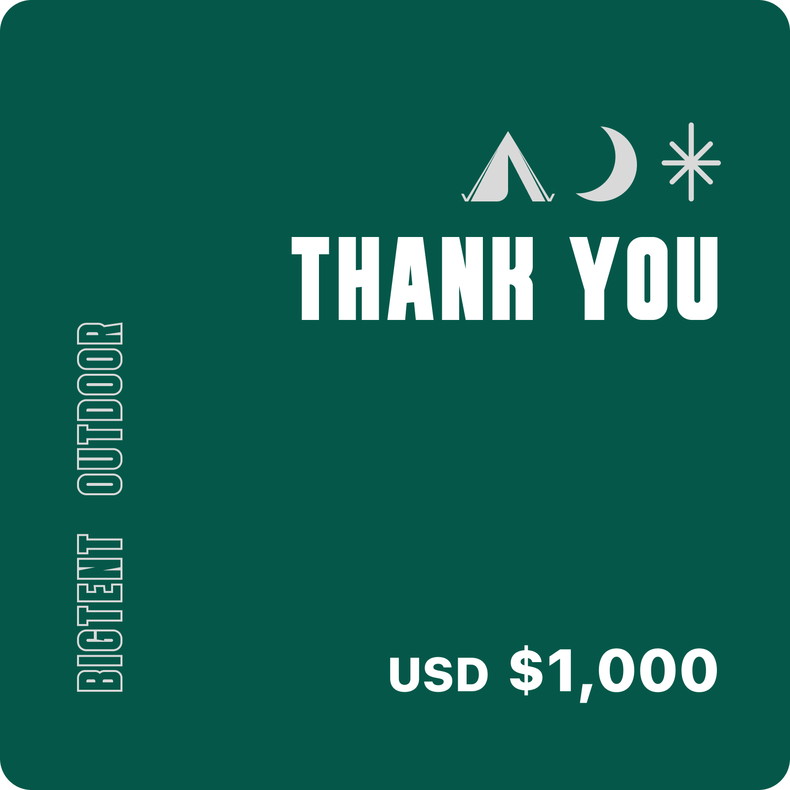 bigtent giftcard $1,000 usd