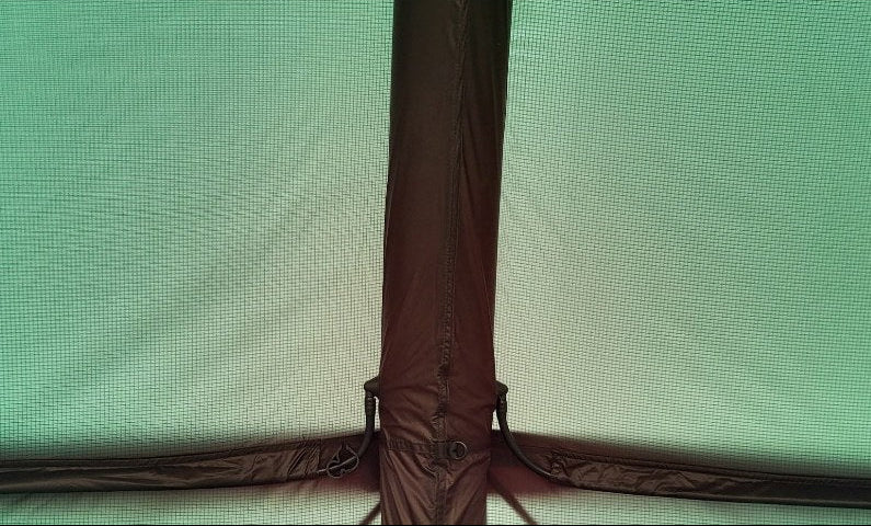 Gopamir T720+ Living Air Shelter, air-frame ceiling junction from inside