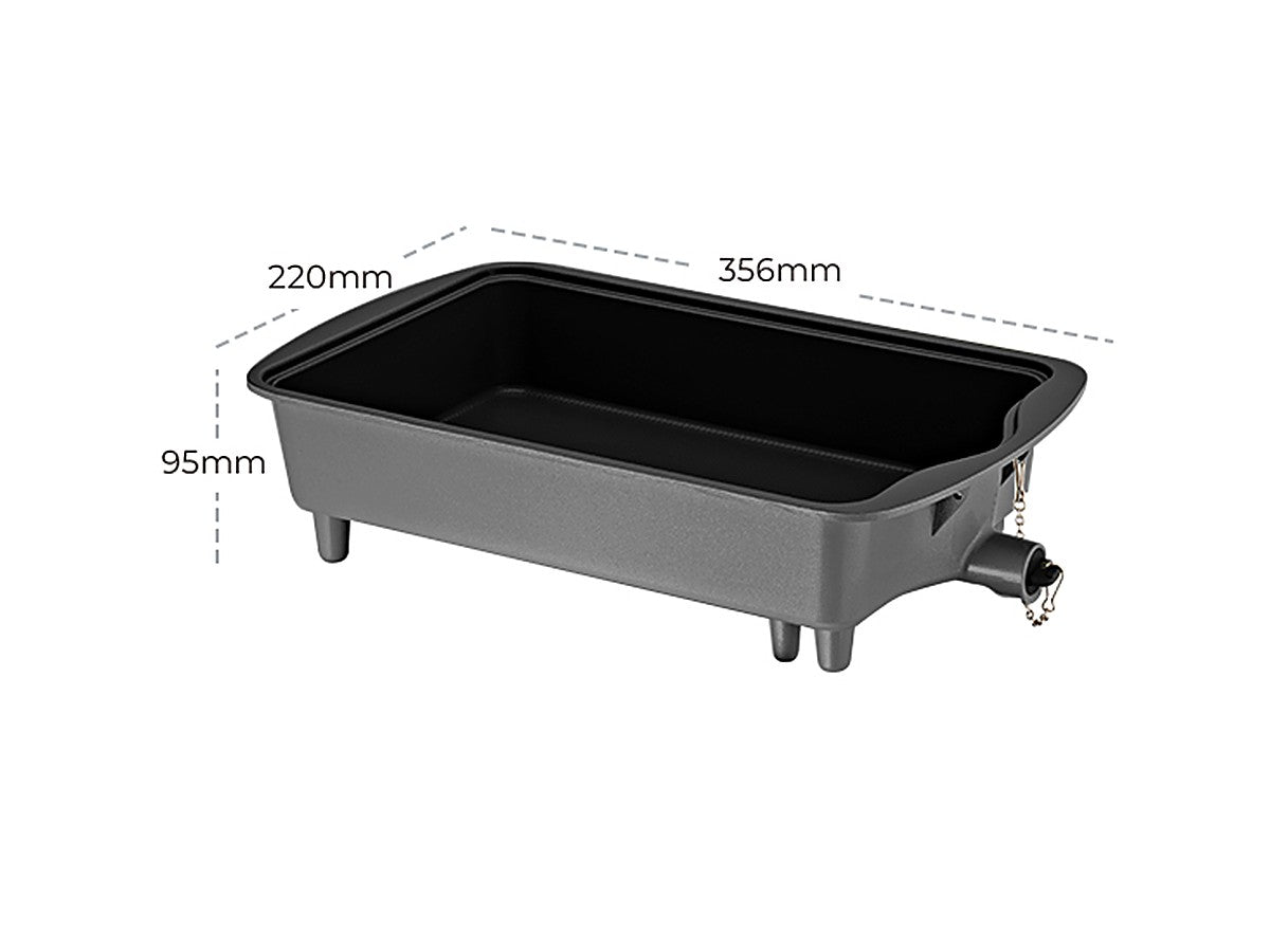 Guibada Ceramic Grill packed size 54.2 x 27.3 x 30.5 cm and pan dimensions