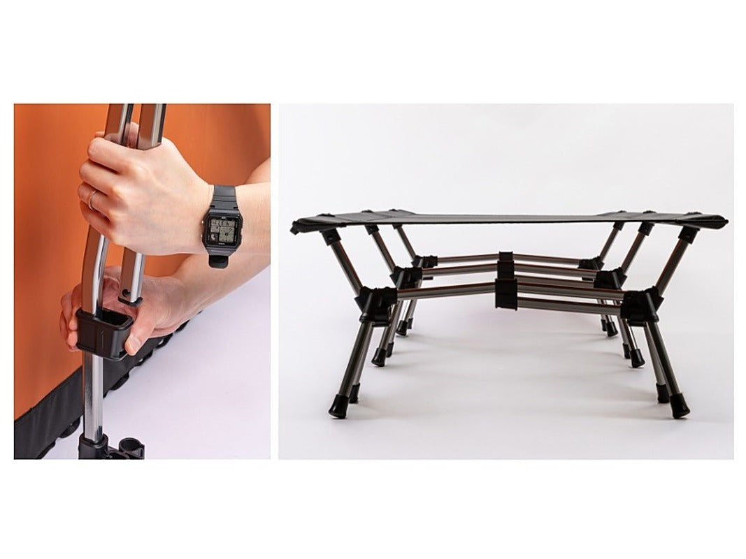 Close-up of the Easy-Lock frame leg structure