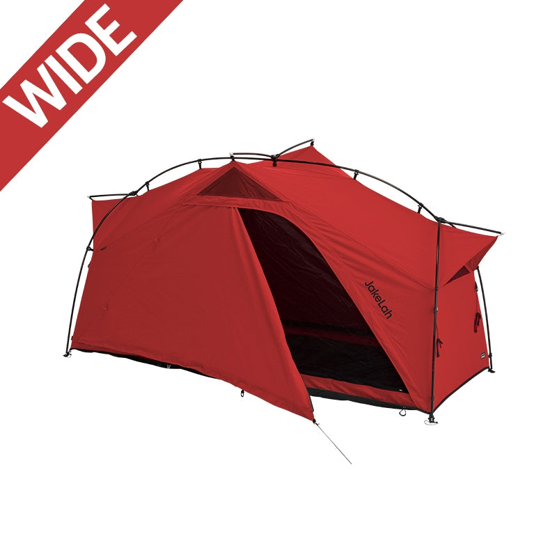 JakeLah J.cot tent W TC in Red - angled view with door open