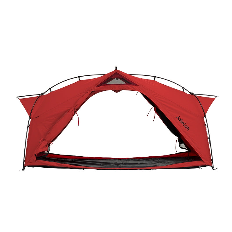 JakeLah J.cot tent W TC in Red - side view with doors fully open