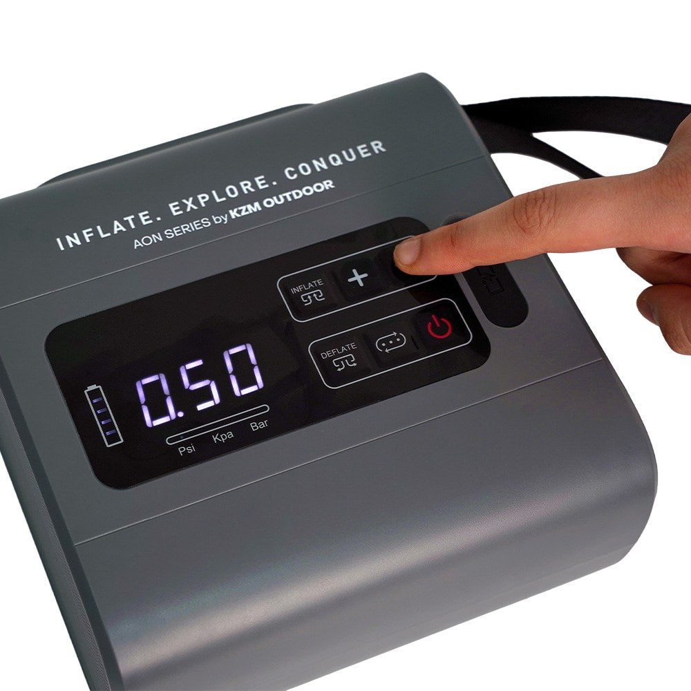 AON pump on a desk with LCD showing 0.40 PSI target