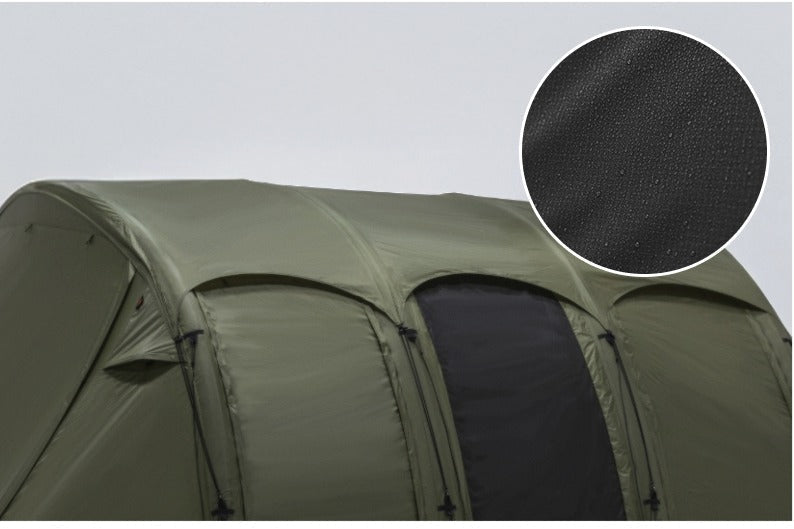 Body fabric layer cutaway showing 40D nylon ripstop with silicone coating