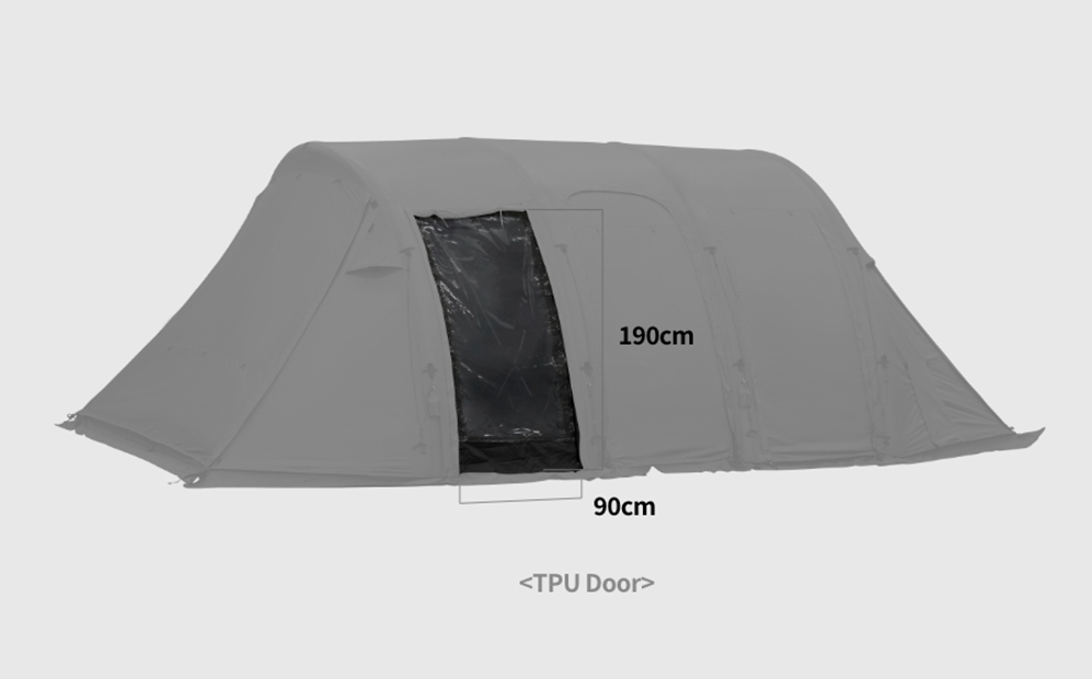 Kovea Ghost Phantom Air TPU side door panel dimensions — 190 cm high x 90 cm wide