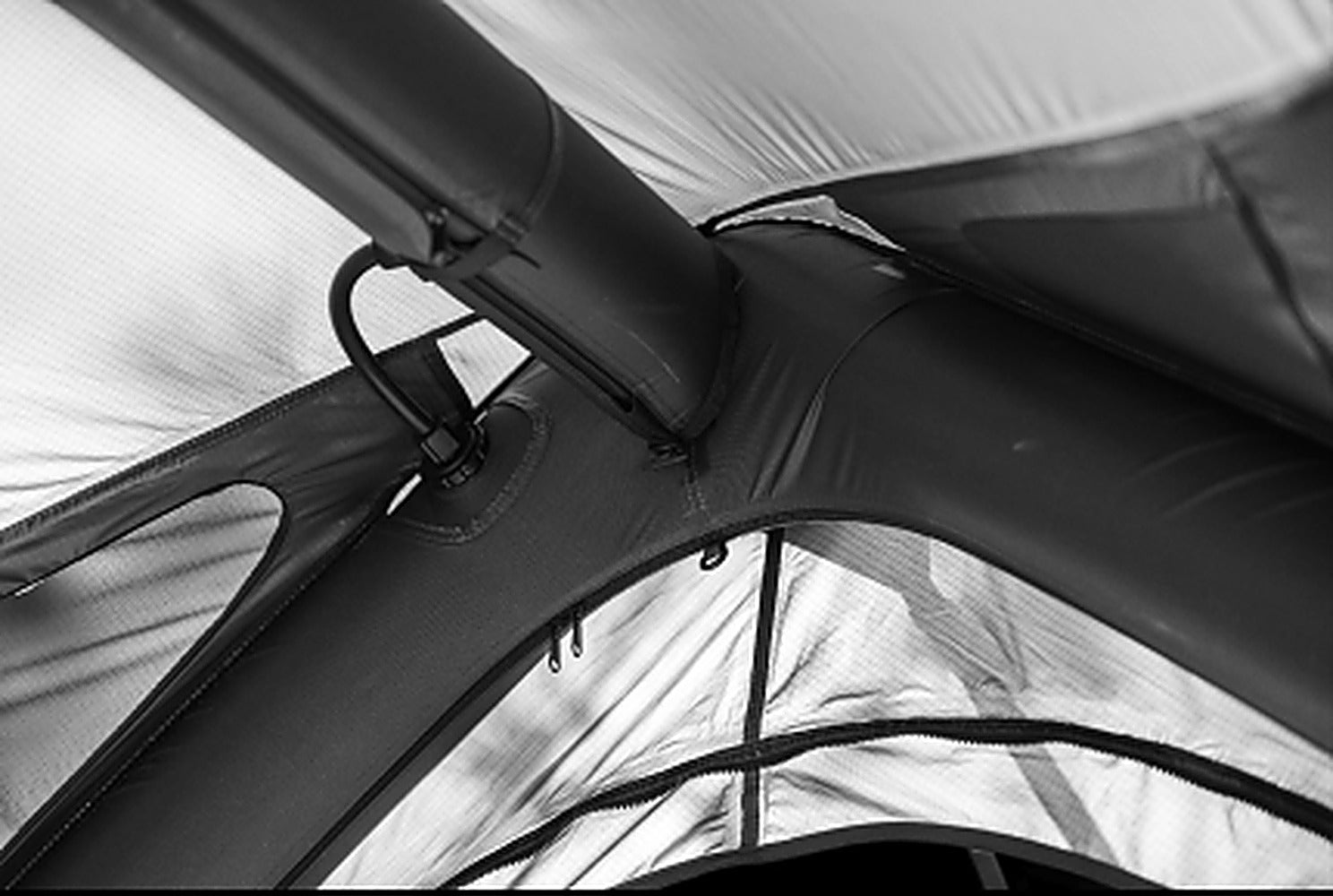 Interior view of the MGX-600 showing the arched TPU air-frame ridge tube