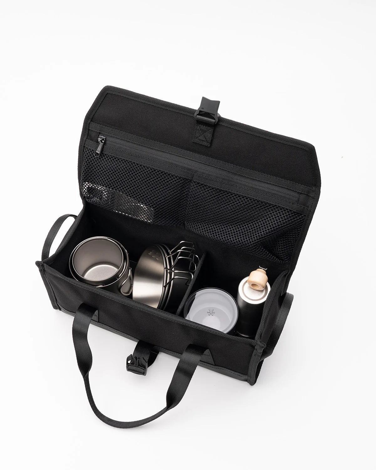 Multi Container, Small, open with mugs and cookware packed inside