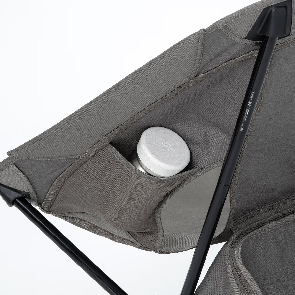 Noga Chair, Greige, side mesh pocket in use