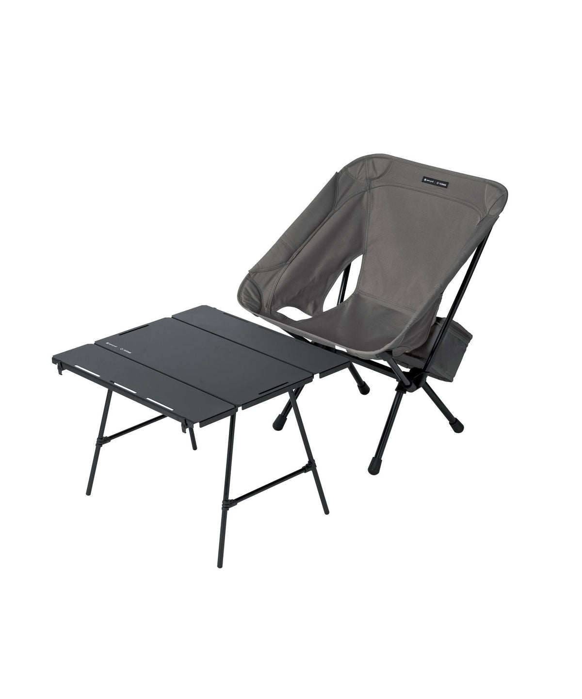 Noga Table, Black, shown with the Noga Chair