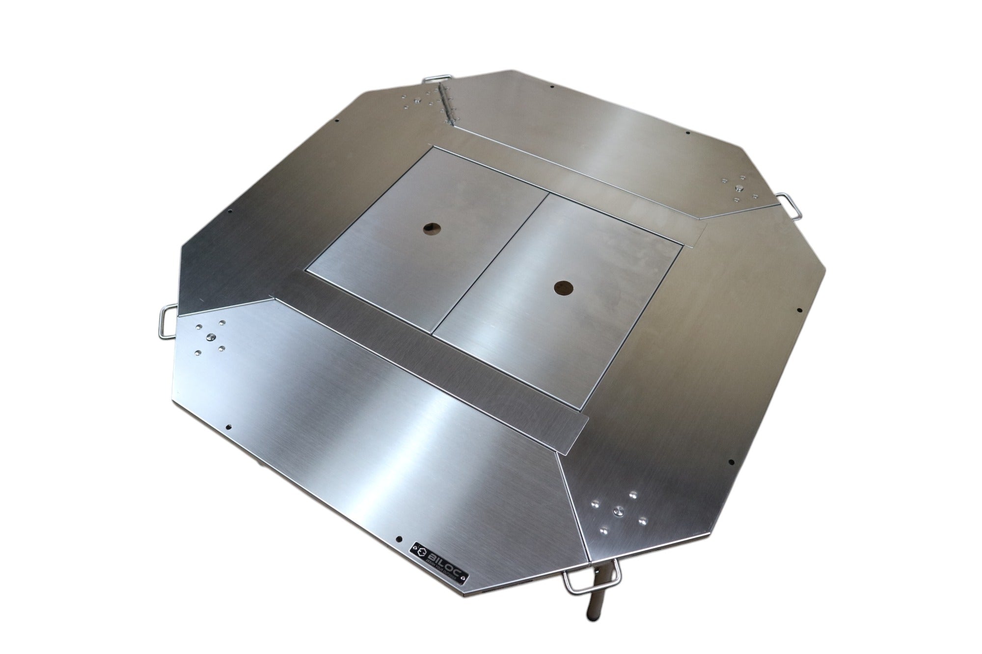 Top-down view of the Octa with the centre closed into a full work surface.