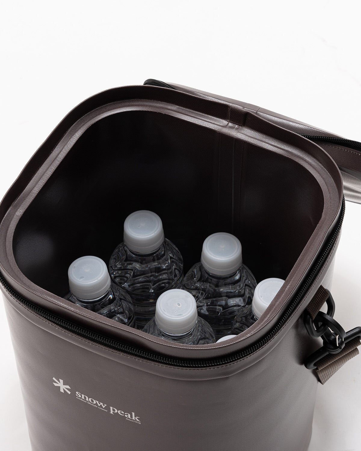 Soft Cooler 13, Tan, loaded with bottles