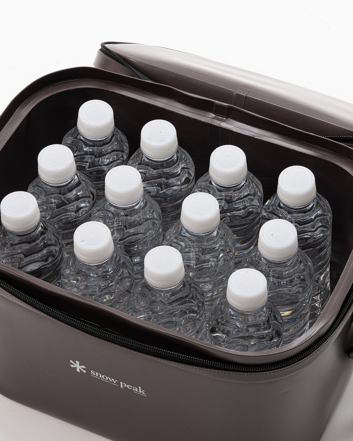 Soft Cooler 15, Tan, holding twelve 500ml bottles
