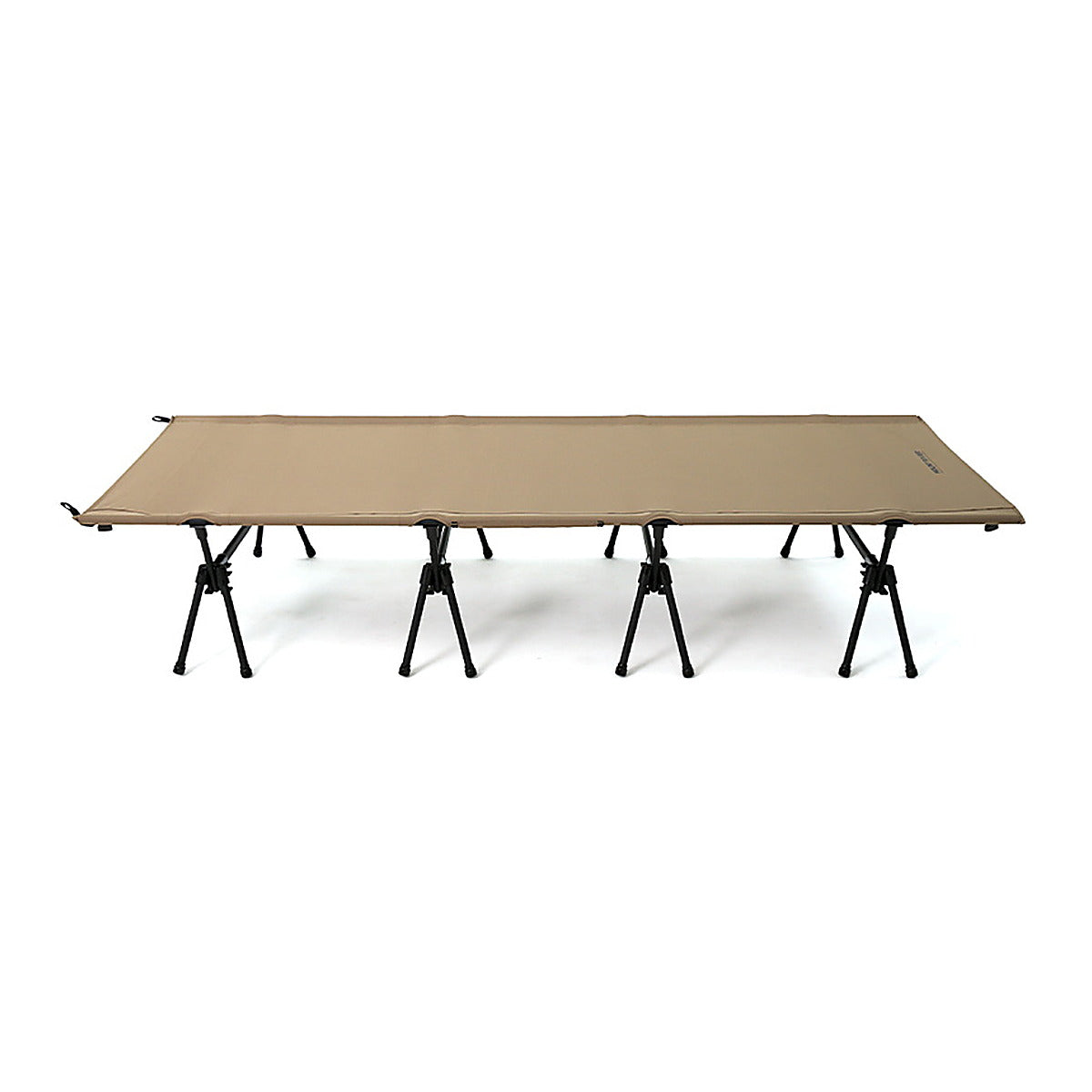Wide Cot 80 camping cot in tan, side view on a white studio background.