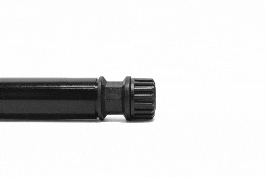 Close-up of the leveling thumb screw at the base of a leg